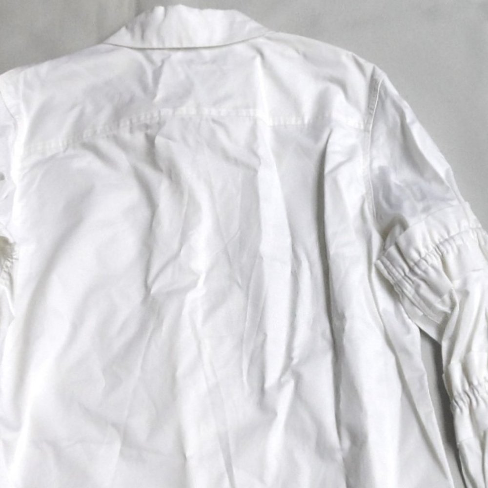 NWT$295 Alexis Ruffled Long Sleeve Button Up Shirt Poplin Cotton Blouse Top Sz S - Picture 10 of 12